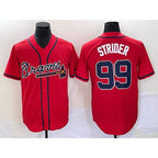 Atlanta Braves #99 Spencer Strider Red Jereymy Cool Base Stitched Jersey