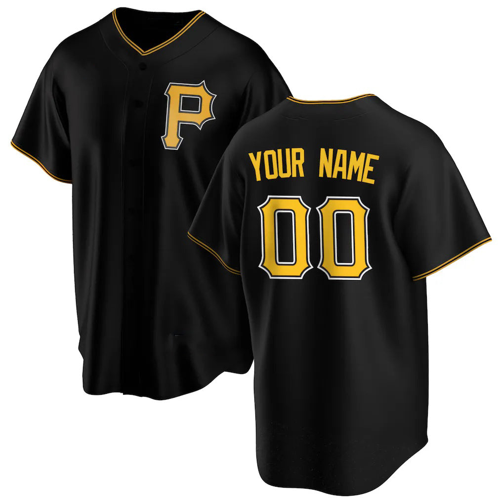 Custom Pittsburgh Pirates Black Jereymy Alternate Replica Jersey