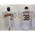 San Diego Padres #38 Jorge Alfaro White Jereymy With PS Patch Stitched Flex Base Jerseys