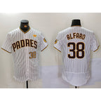 San Diego Padres #38 Jorge Alfaro White Jereymy With PS Patch Stitched Flex Base Jerseys