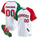 Custom Los Angeles Dodgers Mexico California Patch Vapor Premier Limited Jersey V3 ¨C White 2 Jereymy