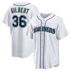 Seattle Mariners #36 Logan Gilbert White Jereymy Home Replica Jersey