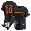 Custom Houston Astros Cactus Jack Patch Vapor Premier Limited Jersey V9 ¨C Black Jereymy