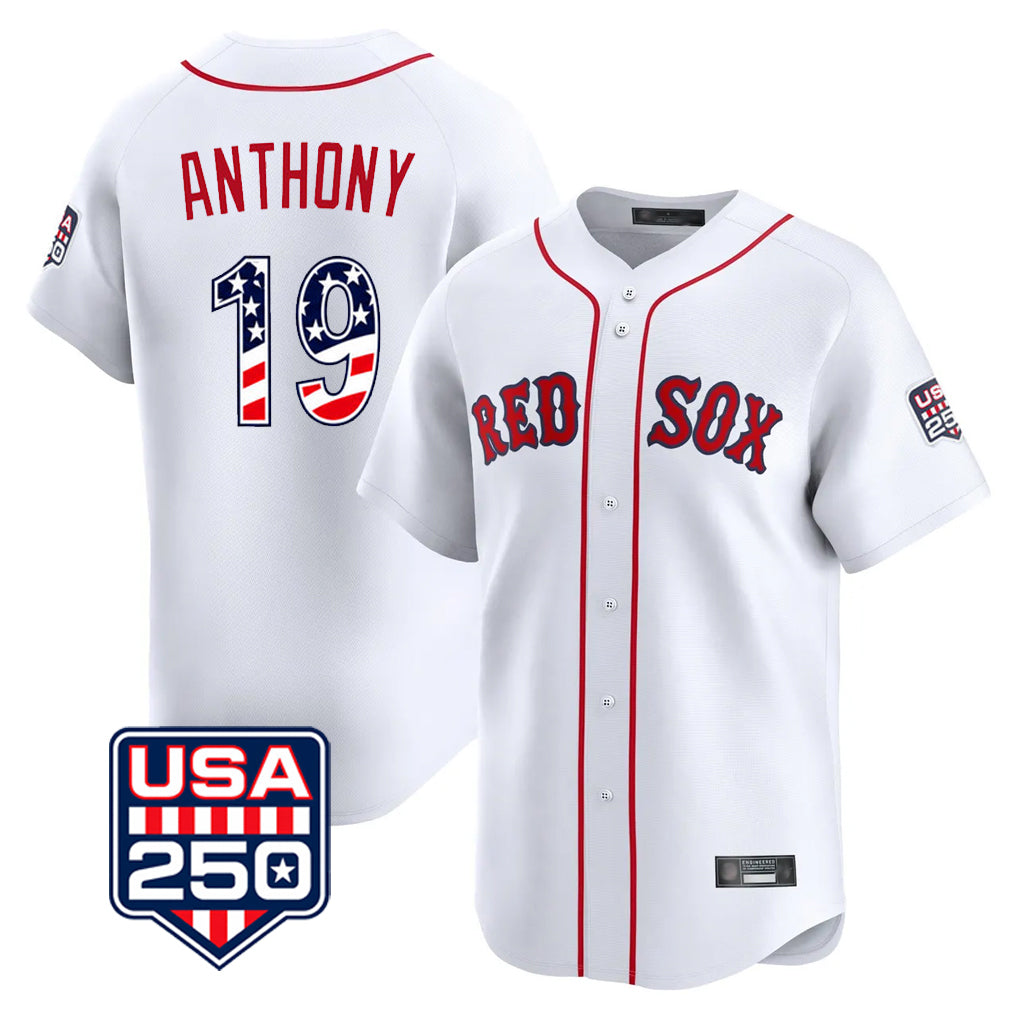 Boston Red Sox #19 Roman Anthony Player White Jereymy USA 250 Fourth of July Limited Home Game Stitched Jerseys