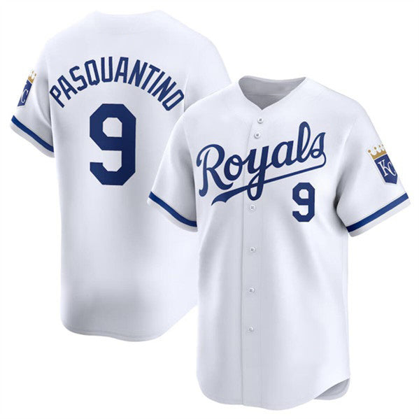 Kansas City Royals #9 Vinnie Pasquantino White Jereymy 2024 Home Limited Stitched Jersey