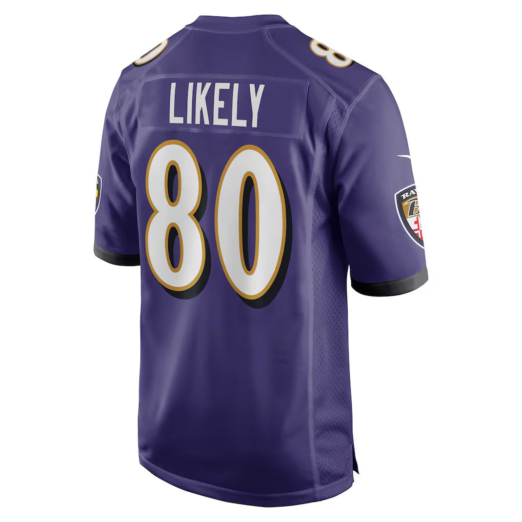B.Ravens #80 Isaiah Likely Purple Jereymy Player Game Jersey