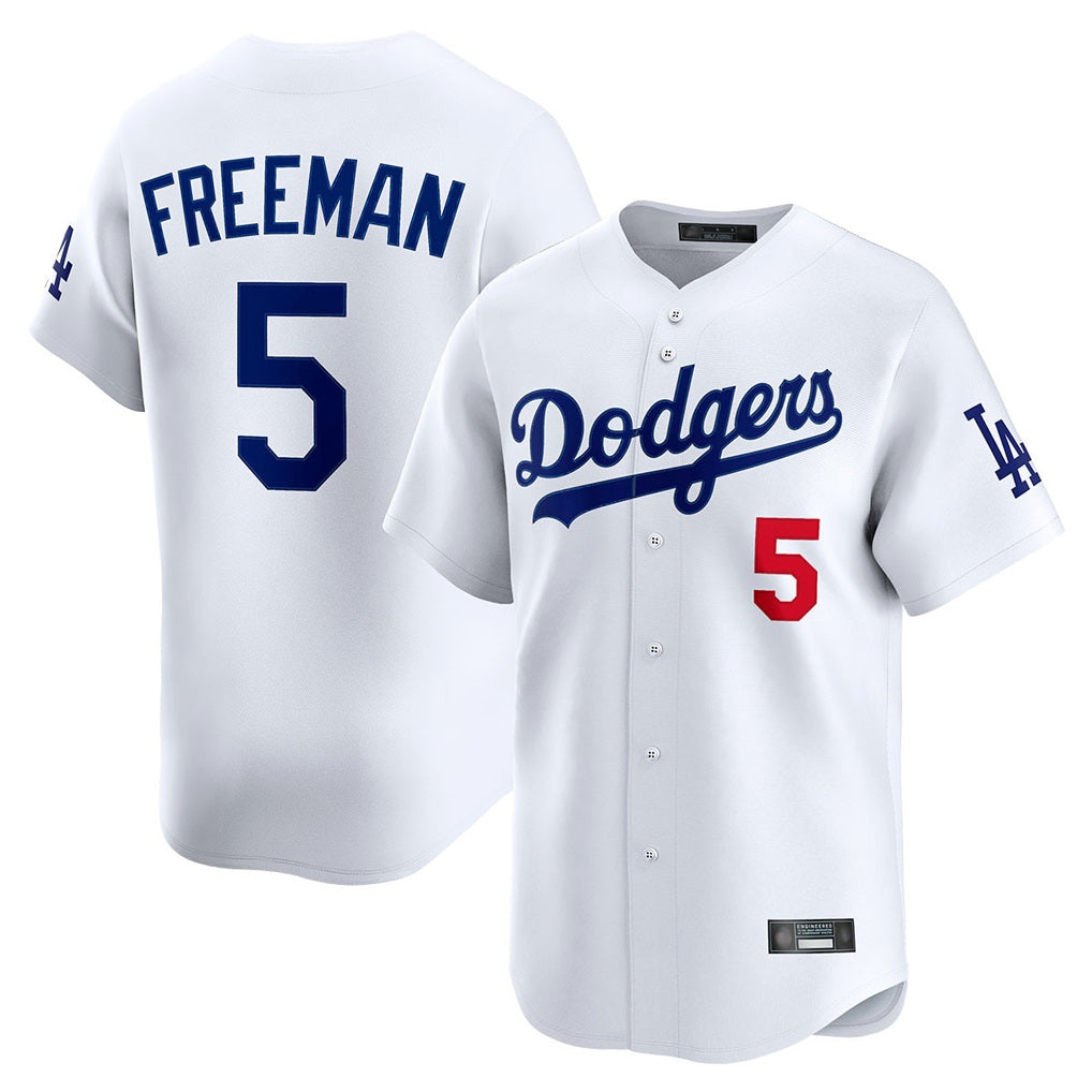 Los Angeles Dodgers #5 Freddie Freeman Player White Jereymy Limited Home Stitched Jerseys