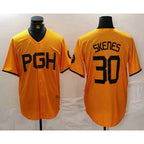 Pittsburgh Pirates #30 Paul Skenes Yellow Jereymy 2023 City Connect Stitched Jersey