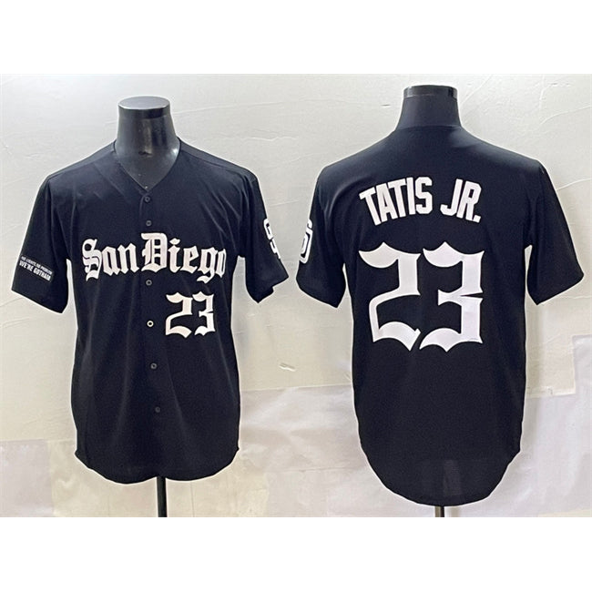 San Diego Padres #23 Fernando Tatis Jr. Black Jereymy Gothic Edition Vapor Limited Stitched Jersey