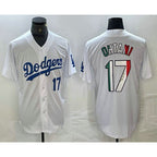 Los Angeles Dodgers #17 Shohei Ohtani Number Mexico White Jereymy Cool Base Stitched Jerseys