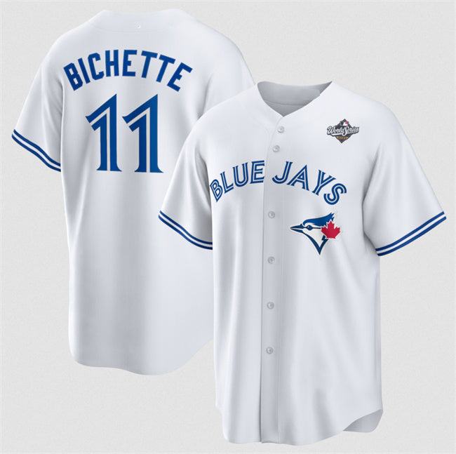 Toronto Blue Jays #11 Bo Bichette White Jereymy 2025 World Series Home Cool Base Stitched Jersey