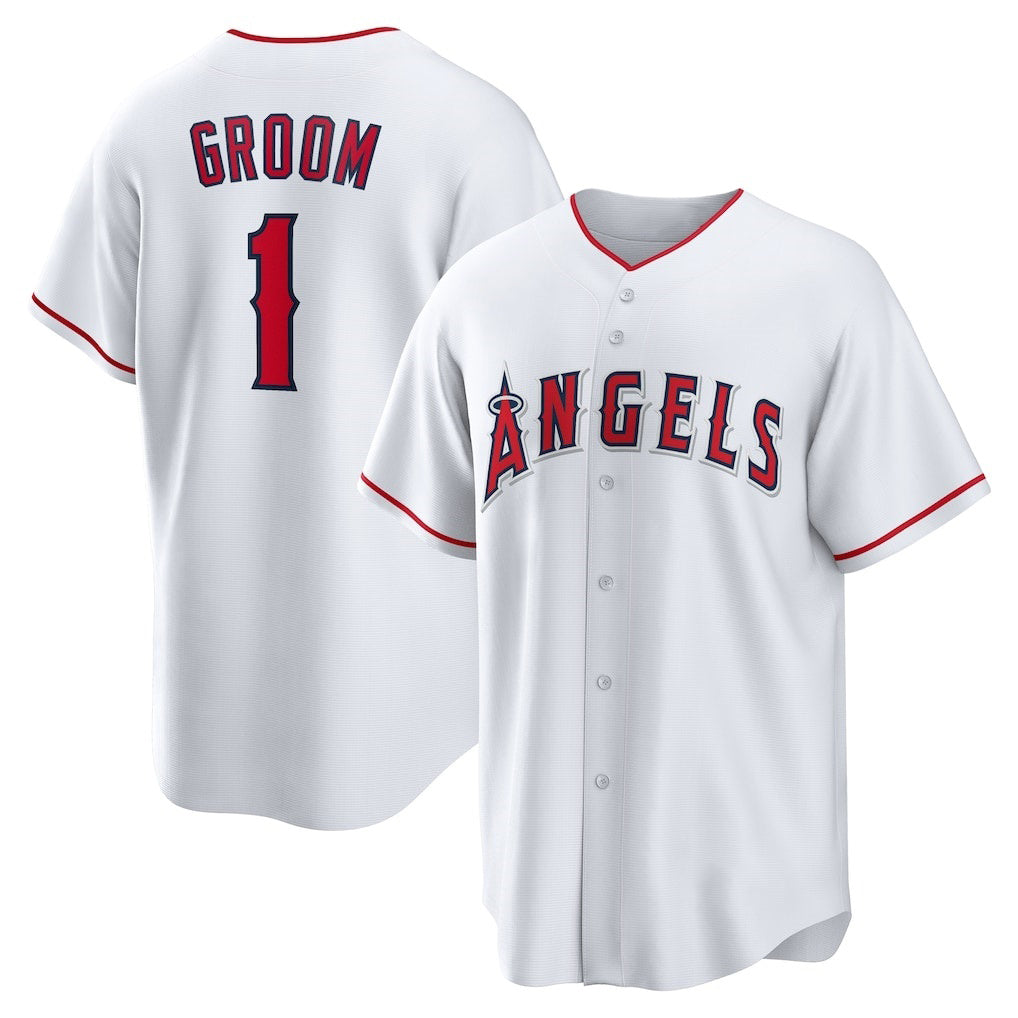 Los Angeles Angels #1 Groom White Jereymy Home Replica Jersey