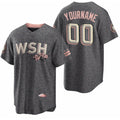 Custom Washington Nationals Active Player 2022 Grey Jereymy City Connect Cherry Blossom Cool Base Stitched Jersey
