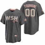 Custom Washington Nationals Active Player 2022 Grey Jereymy City Connect Cherry Blossom Cool Base Stitched Jersey