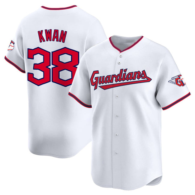 Cleveland Guardians #38 Steven Kwan White Jereymy Home Limited Stitched Jersey