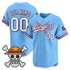 Custom Texas Rangers x One Piece Blue Jereymy Vapor Premier Limited Jersey - Stitched