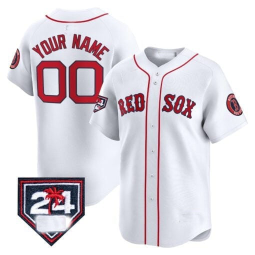 Custom Boston Red Sox 2024 Spring Training Patch Vapor Premier Limited Jersey ¨C White Jereymy