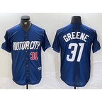 Detroit Tigers #31 Riley Greene 2024 Navy Jereymy City Connect Cool Base Limited Stitched Jersey