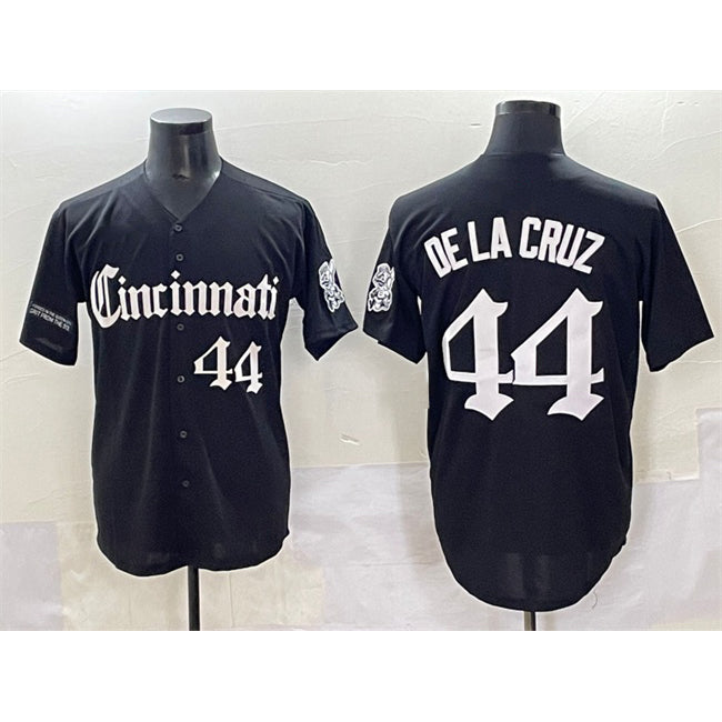 Cincinnati Reds #44 Elly De La Cruz Black Jereymy 'Gothic Queen City Edition' Vapor Premier Limited Stitched Jersey