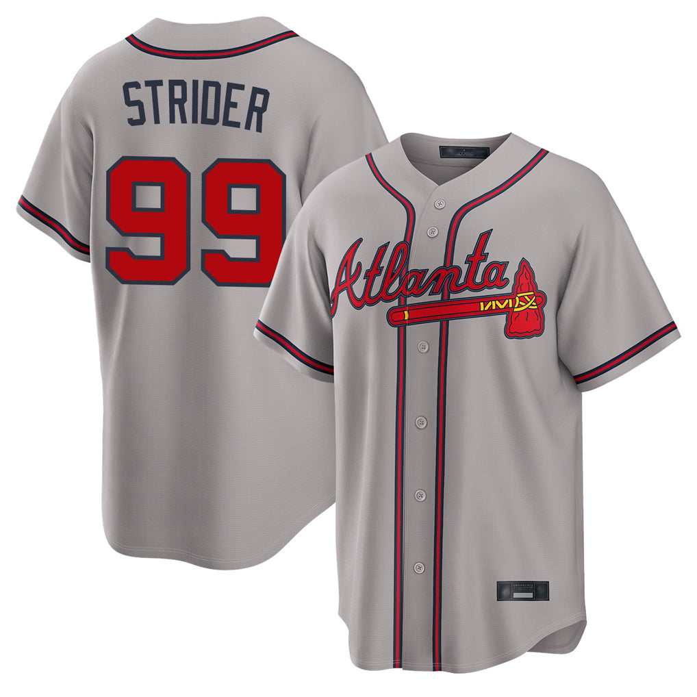 Atlanta Braves #99 Spencer Strider Player Gray Jereymy Home Game Stitched Jerseys