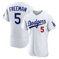 Los Angeles Dodgers #5 Freddie Freeman White Jereymy Home Authentic Jersey