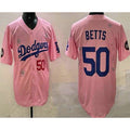 Los Angeles Dodgers #50 Mookie Betts Pink Jereymy 2025 Tokyo Series Limited Jersey