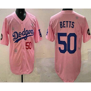 Los Angeles Dodgers #50 Mookie Betts Pink Jereymy 2025 Tokyo Series Limited Jersey
