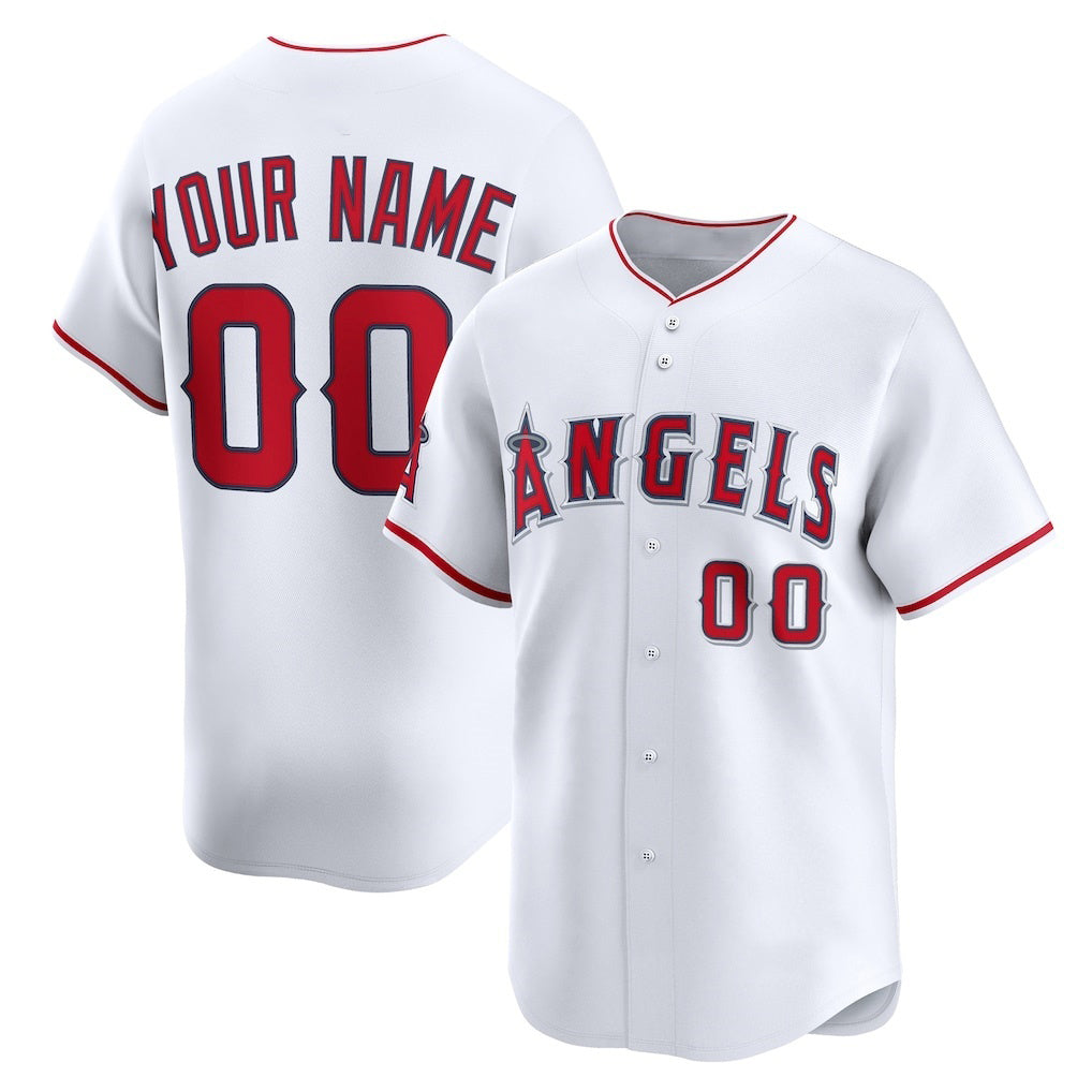 Custom Los Angeles Angels White Jereymy Home Limited Jersey