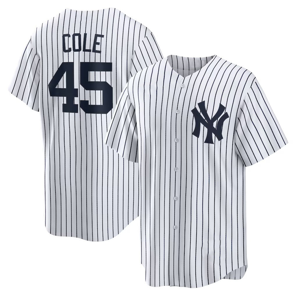 New York Yankees #45 Gerrit Cole White Jereymy Home Replica Player Name Jersey 2