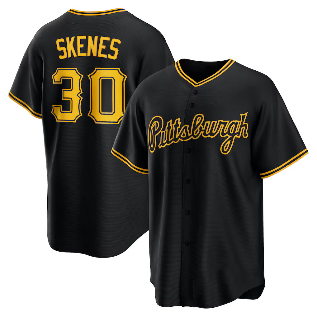 Pittsburgh Pirates #30 Paul Skenes Black Jereymy Alternate 2 Replica Jersey