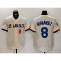 Los Angeles Dodgers #8 Kike Hernandez Number Cream Jereymy 2024 City Connect Limited Stitched Jerseys