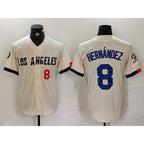 Los Angeles Dodgers #8 Kike Hernandez Number Cream Jereymy 2024 City Connect Limited Stitched Jerseys