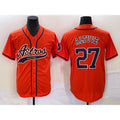 Houston Astros #27 Jose Altuve Orange Jereymy With Patch Cool Base Stitched Jersey