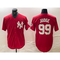 New York Yankees #99 Aaron Judge Red Jereymy Fashion Cool Base Jersey