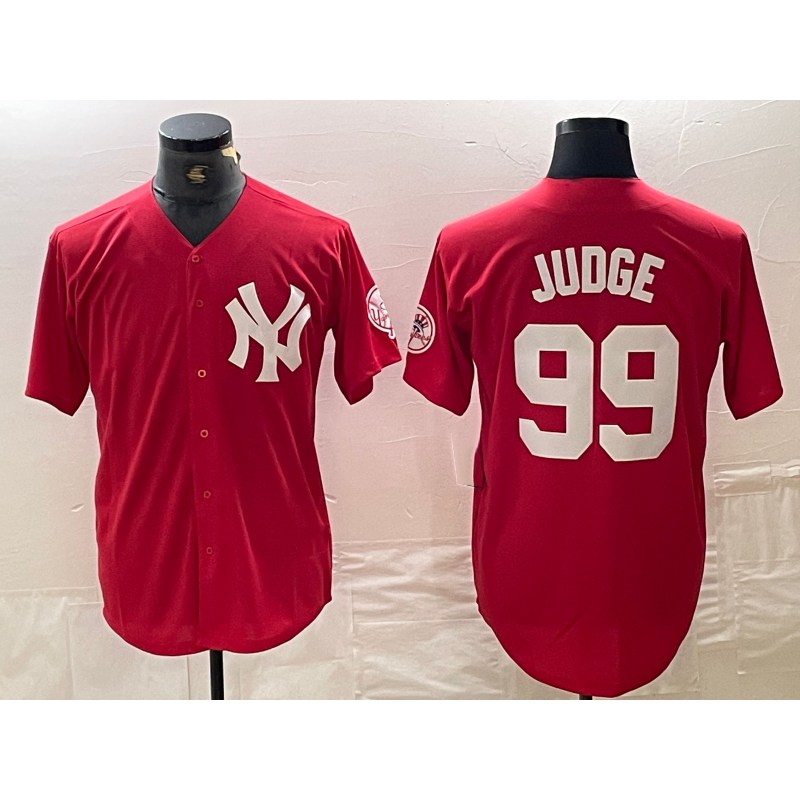 New York Yankees #99 Aaron Judge Red Jereymy Fashion Cool Base Jersey