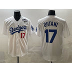 Los Angeles Dodgers #17 Shohei Ohtani White Jereymy 2025 World Series Home Limited Stitched Jersey