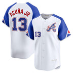 Atlanta Braves #13 Ronald Acu?a Jr. White Jereymy City Connect Limited Player Jersey