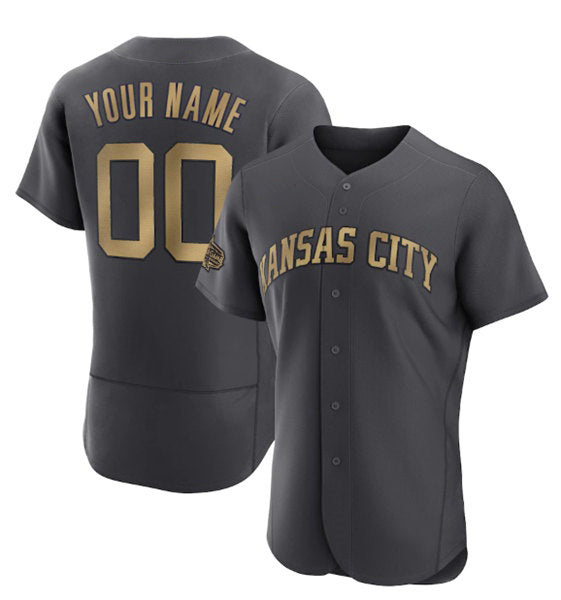Custom Kansas City Royals Active Player Charcoal Jereymy 2022 All-Star Flex Base Stitched Jersey 2
