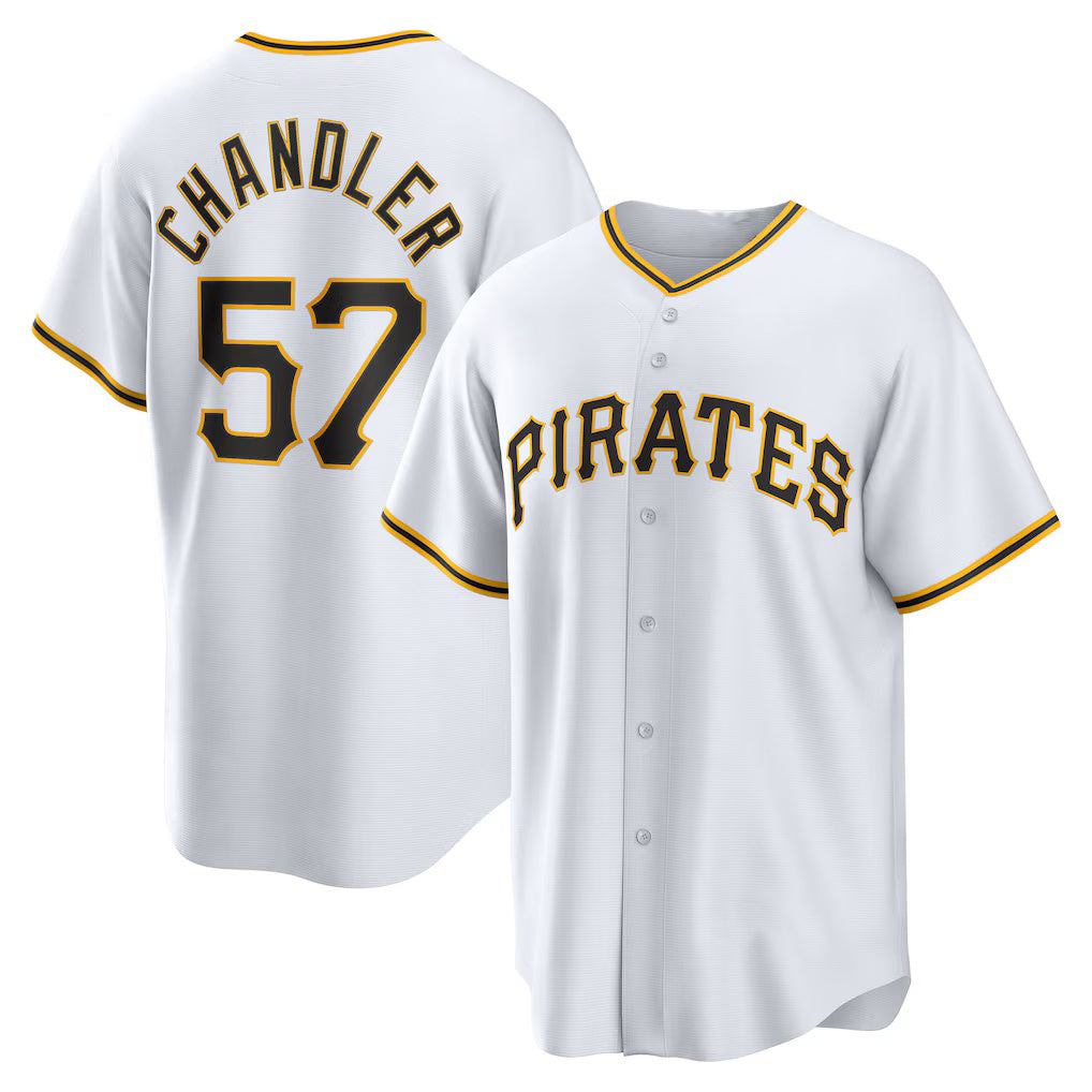 Pittsburgh Pirates #57 Bubba Chandler White Jereymy Home Replica Jersey
