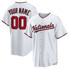 Custom Washington Nationals White Jereymy Home Replica Jersey