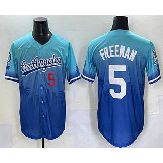 Los Angeles Dodgers #5 Freddie Freeman Blue Jereymy 2025 City Connect Limited Stitched Jersey