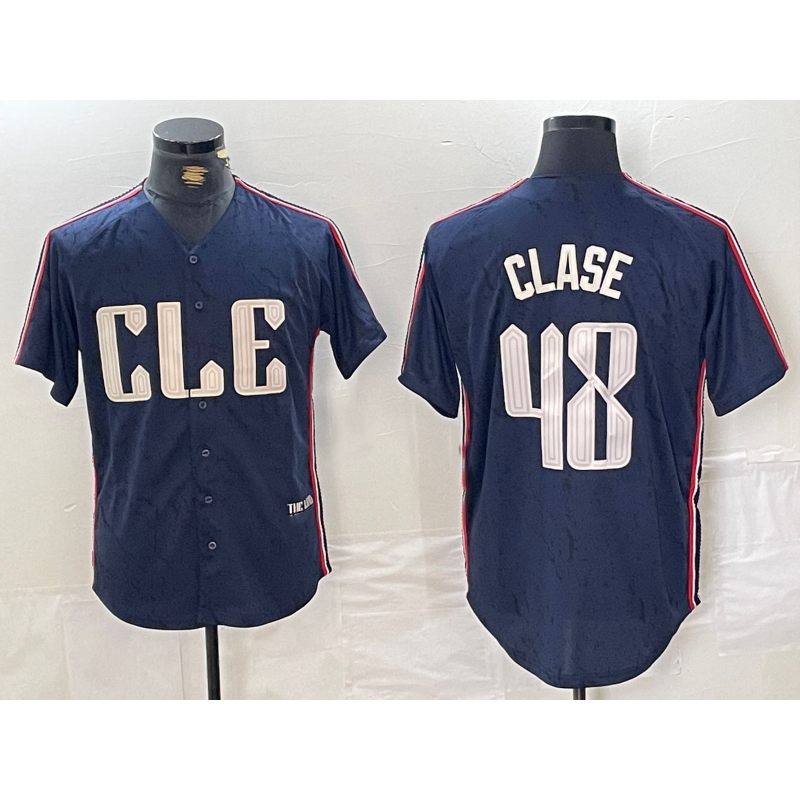 Cleveland Guardians #48 Emmanuel Clase Navy Jereymy 2024 City Connect Limited Stitched Jersey