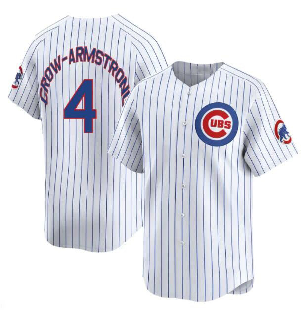 Chicago Cubs #4 Pete Crow-Armstrong White Jereymy Home Limited Stitched Jersey