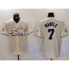 New York Yankees #7 Mickey Mantle Cream Jereymy Limited Stitched Jersey 2