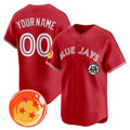 Custom Toronto Blue Jays x Dragon Ball Red Jereymy Vapor Premier Limited Jersey - All Stitched