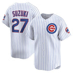 Chicago Cubs #27 Seiya Suzuki White Jereymy Home Limited Player Jersey
