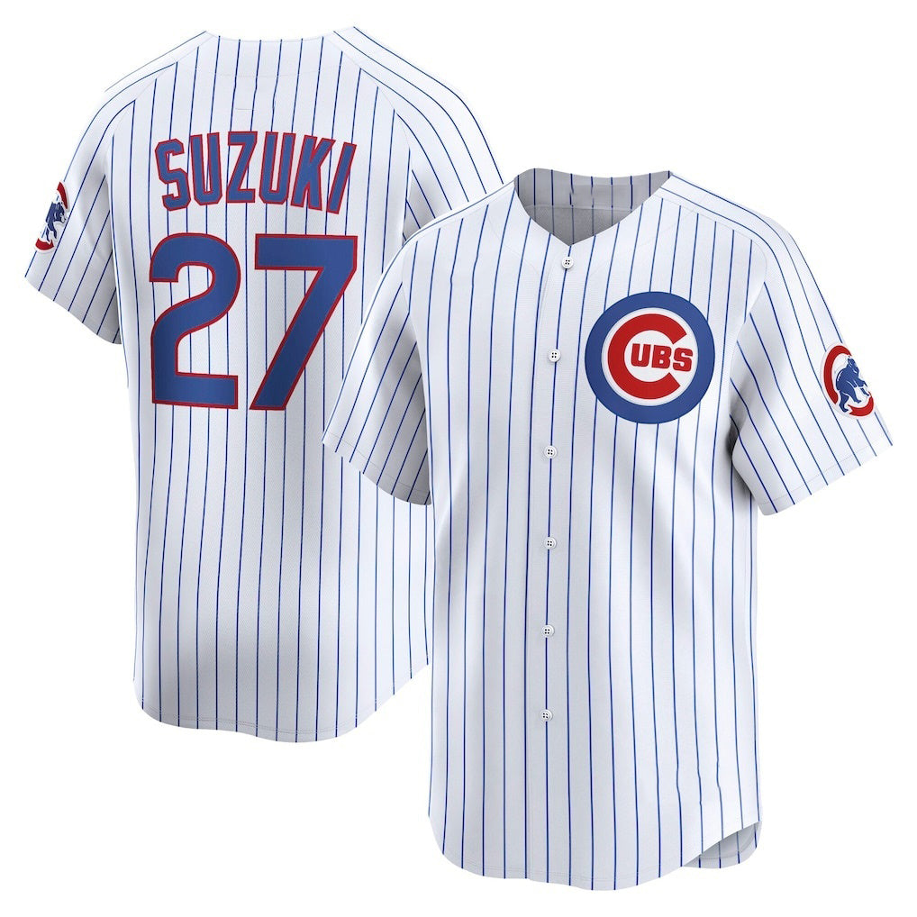Chicago Cubs #27 Seiya Suzuki White Jereymy Home Limited Player Jersey