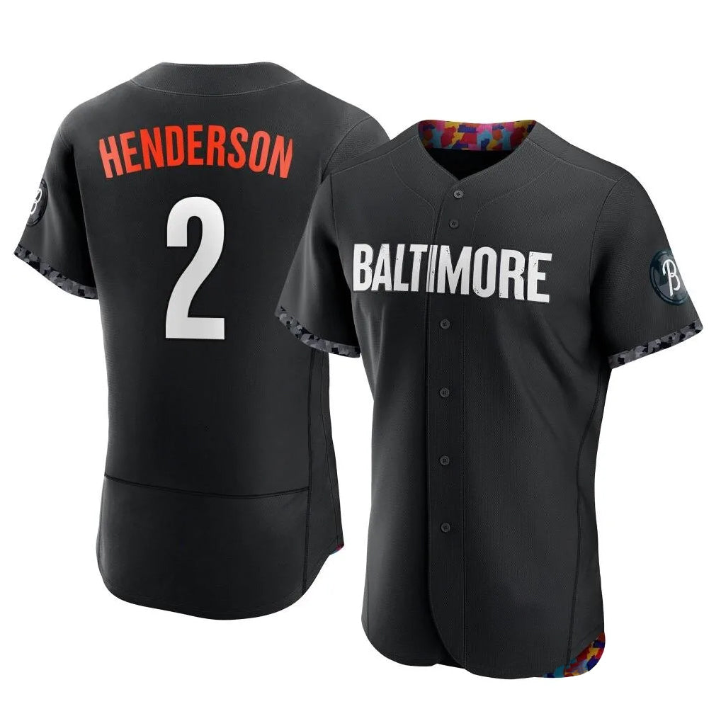 Baltimore Orioles #2 Gunnar Henderson Player Black Jereymy City Connect Limited Elite Home Game Stitched Jerseys