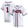 Atlanta Braves #1 Ozzie Albies White Jereymy Home Limited Player Jersey