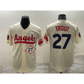 Los Angeles Angels #27 Mike Trout Number Cream Jereymy 2022 City Connect Cool Base Stitched Jersey